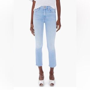 MOTHER The Dazzler Raw Hem Crop Slim Jeans – Sun Kissed Wash